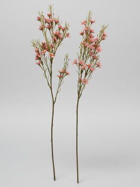 Two Tone Pink Dogwood Stems Ombre Wax Flower Faux Floral Pink Decor 24 Inch